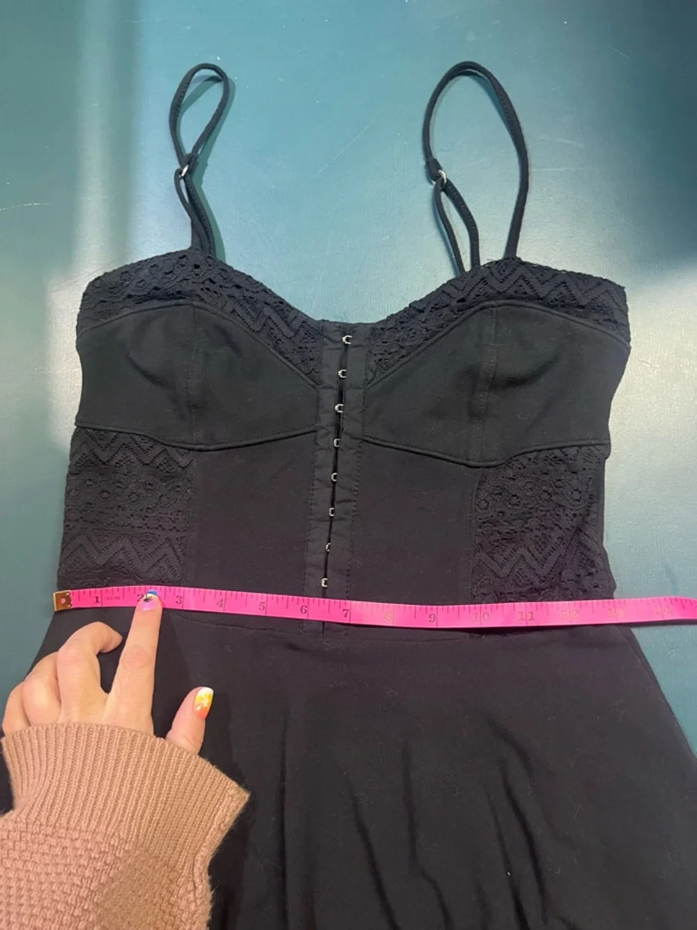 Aeropostale Black Mini Skater Dress with Spaghetti Straps (195) - Picture 11 of 13